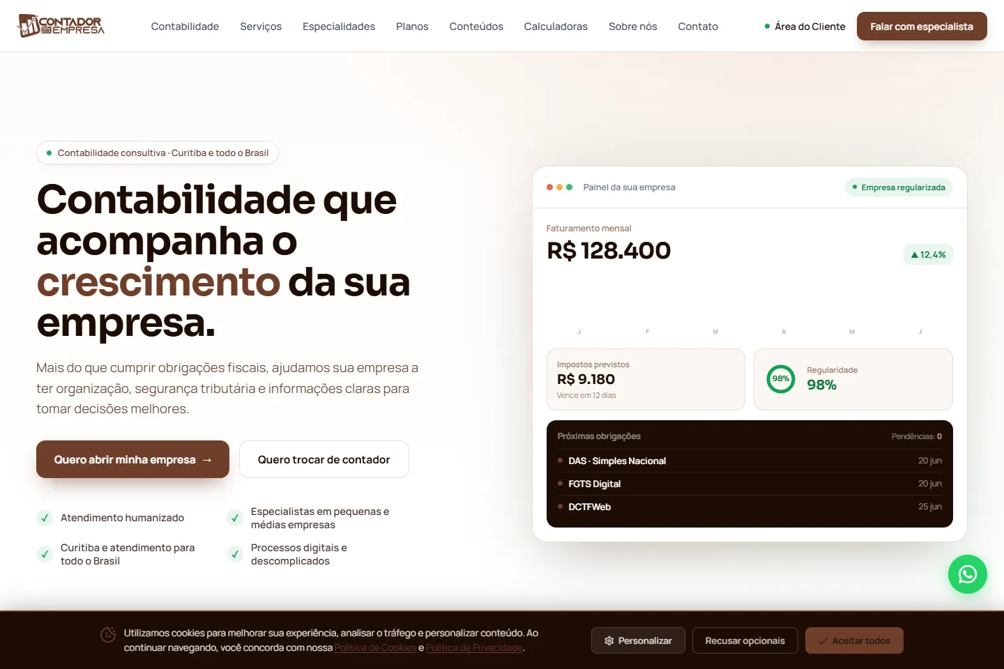 Contador Para Sua Empresa — captura do projeto