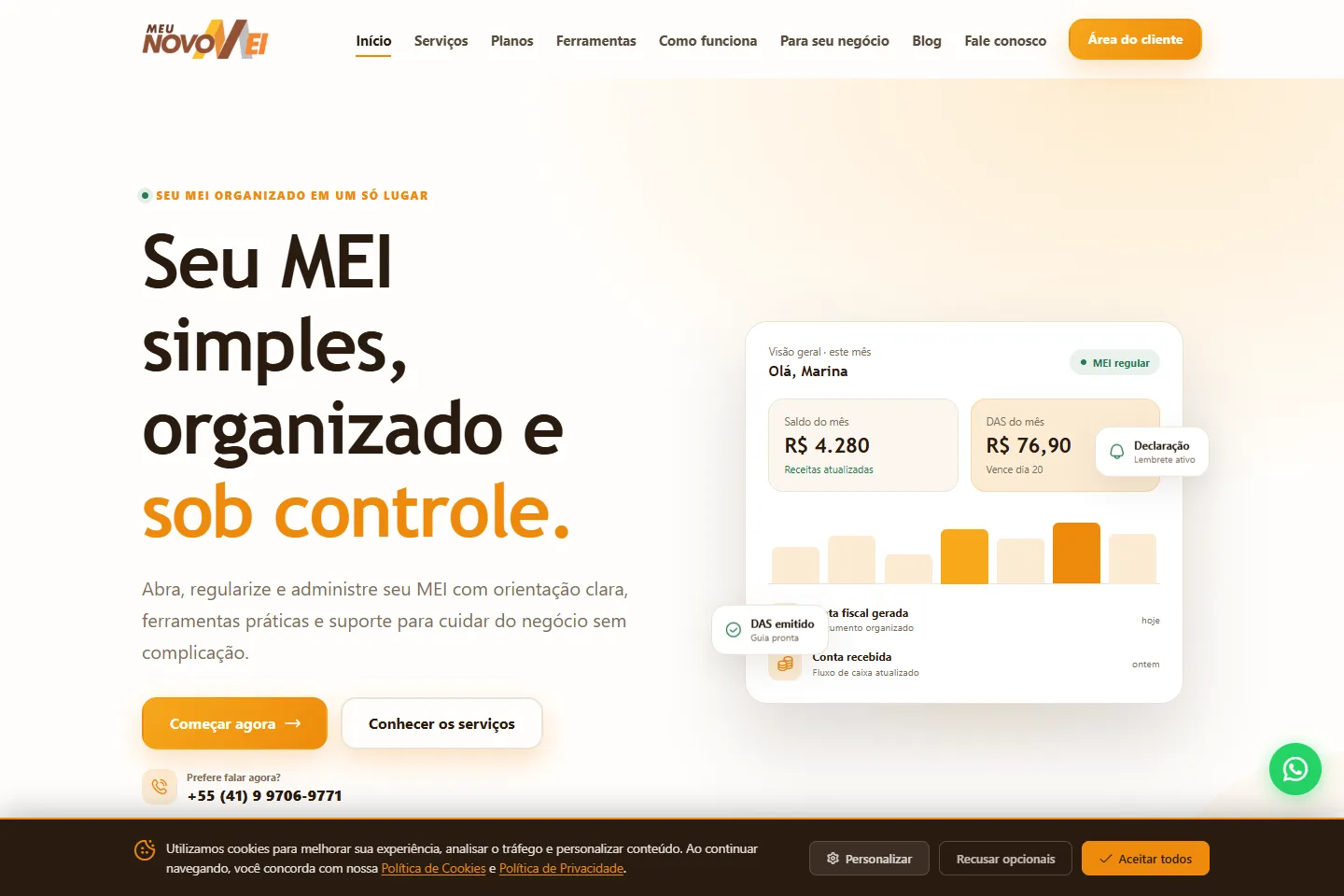 Meu Novo MEI — captura do projeto