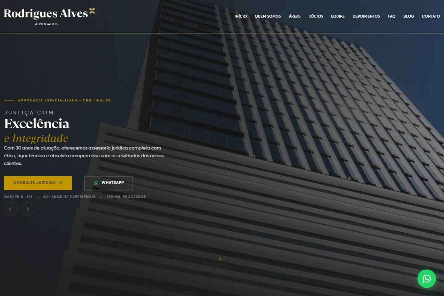 Rodrigues Alves Advocacia — captura do projeto