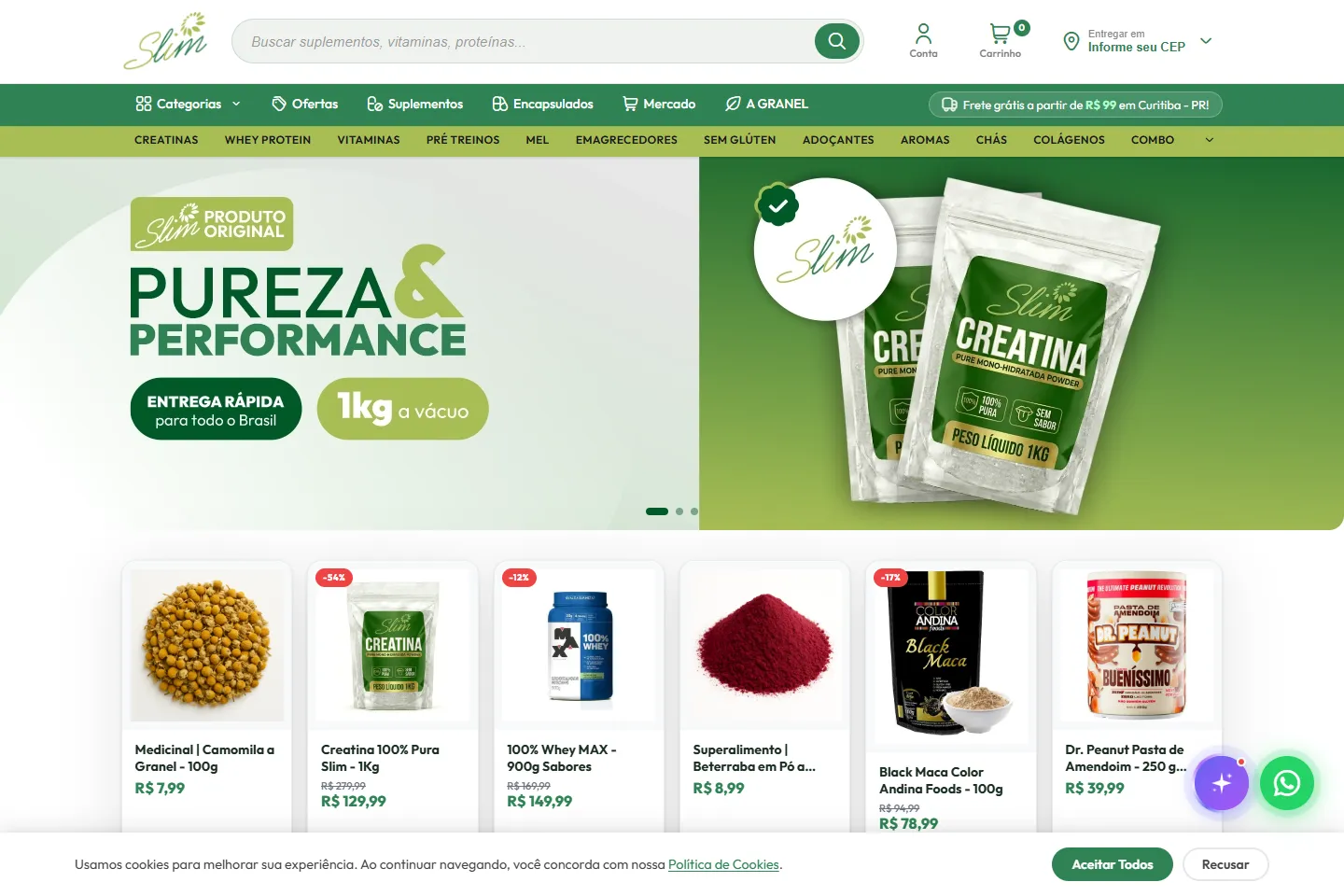 Slim Naturais — captura do projeto